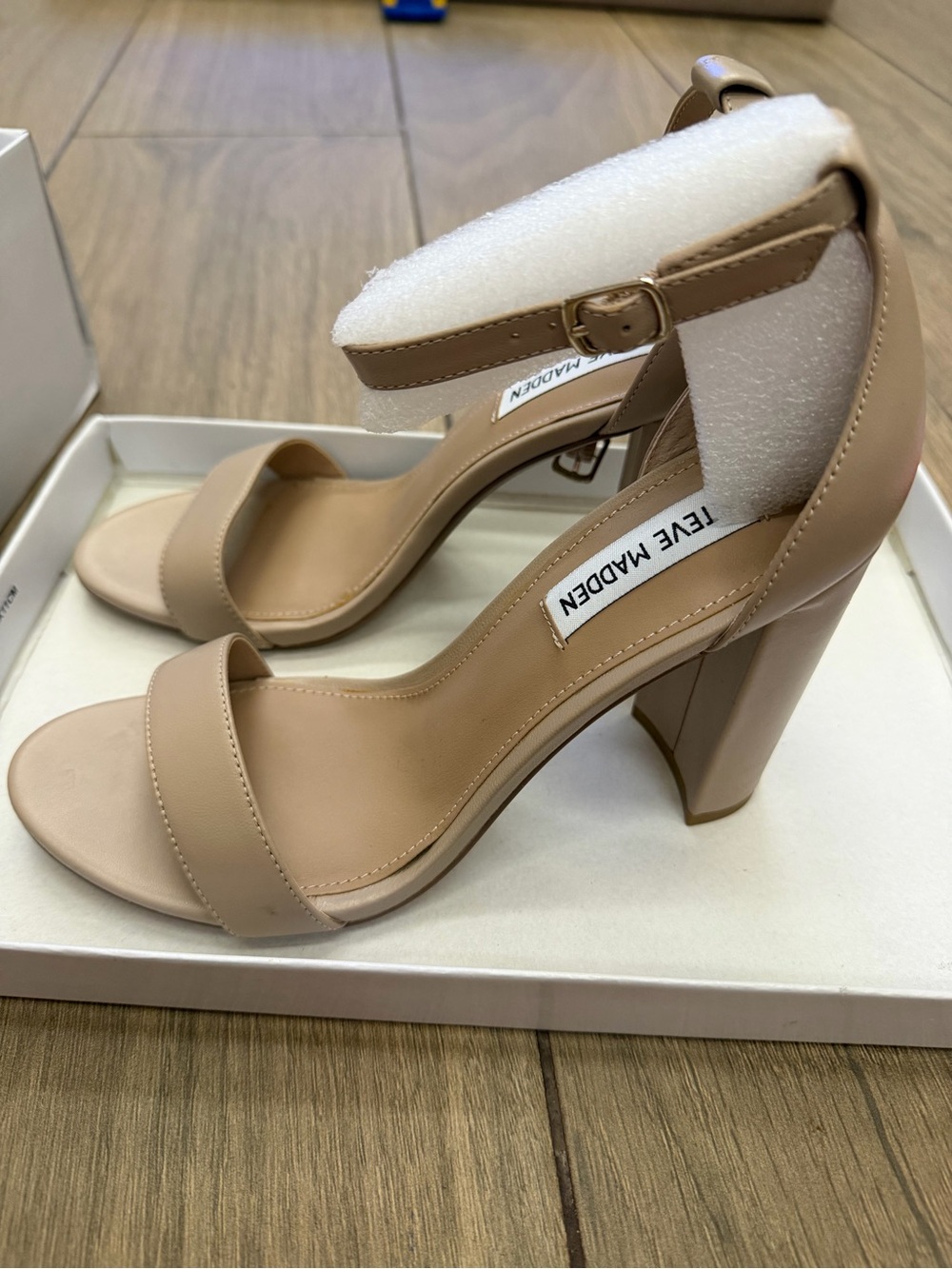 Steve Madden Leather Blush Strap heels blush colored